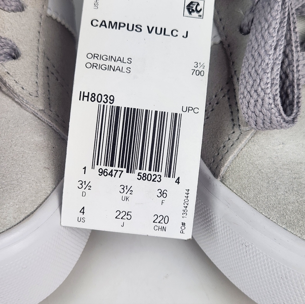 Adidas Campus Vulc J Shoes Kids size 4, New, no box - Picture 8 of 9